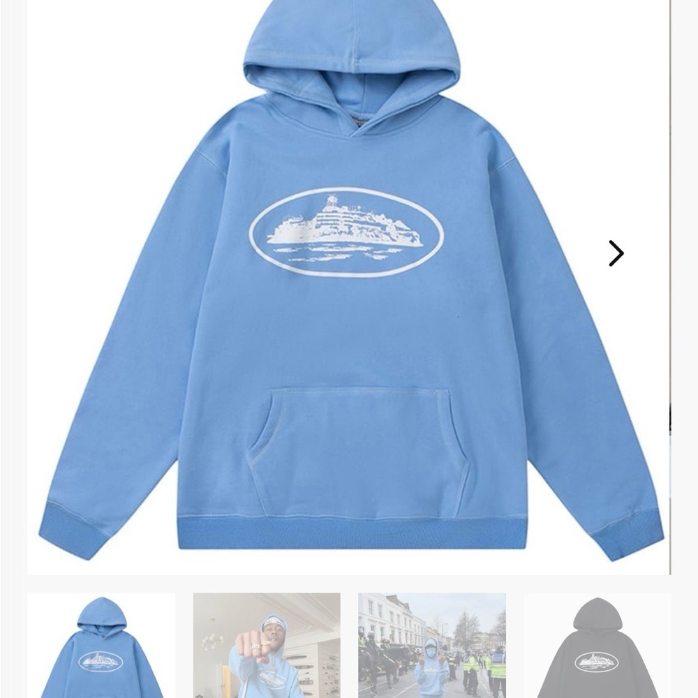 Corteiz Clothing Light Blue Graphic Hoodie